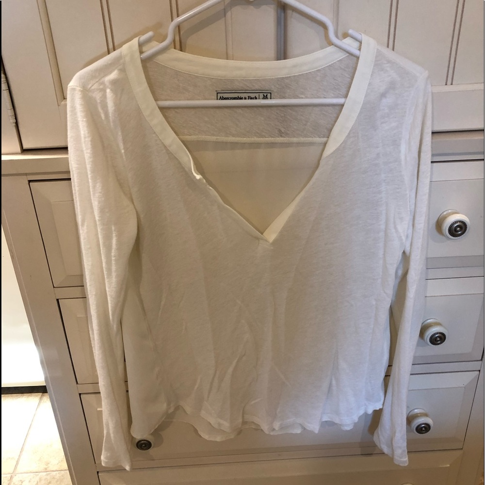 Abercrombie & Fitch White Long Sleeve